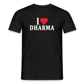 t-shirt J’adore Dharma t-shirt idée cadeau - T-shirt homme - noir - Devant - AI Model Male 178 light (178cm)