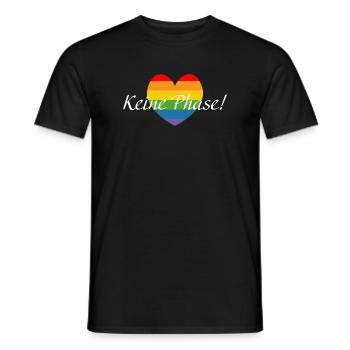 Regenbogenherzchen LGBTQ Keine Phase - Männer T-Shirt - Schwarz - Vorne - AI Model Male 178 light (178cm)