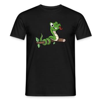 Animal Animal Motif Drôle Serpent - T-shirt homme - noir - Devant - AI Model Male 178 light (178cm)