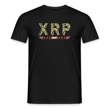 XRP Army - Men's T-Shirt - black - Front - AI Model Male 178 light (178cm)