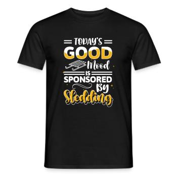 Winter Schlittenfahren Schlittenfahrer Rutschen - Männer T-Shirt - Schwarz - Vorne - AI Model Male 178 light (178cm)