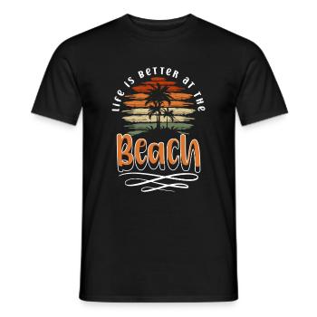 Plage Soleil Surf Sable - T-shirt homme - noir - Devant - AI Model Male 178 light (178cm)
