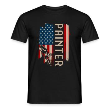 Peinture - T-shirt homme - noir - Devant - AI Model Male 178 light (178cm)