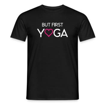 Mais d’abord le yoga - T-shirt homme - noir - Devant - AI Model Male 178 light (178cm)