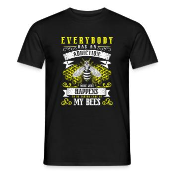 Honey flower meadow sting - Men's T-Shirt - black - Front - AI Model Male 178 light (178cm)