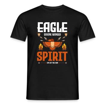 Aigle plume rituel indien - T-shirt homme - noir - Devant - AI Model Male 178 light (178cm)