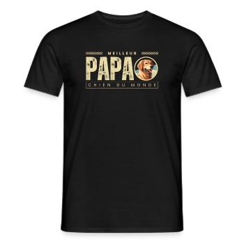 Meilleur Papa Chien Du Monde - T-shirt homme - noir - Devant - AI Model Male 178 light (178cm)