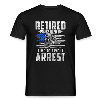 Policewoman Stop Crime Scene Siren - Men's T-Shirt - black - Front - AI Model Male 178 light (178cm)