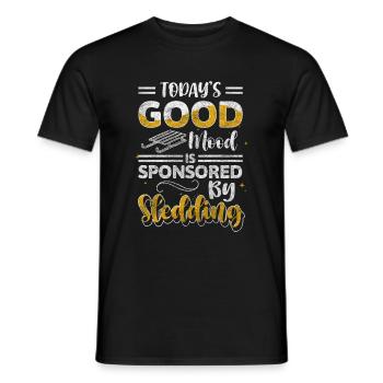 Rodeln Schnee Eis - Männer T-Shirt - Schwarz - Vorne - AI Model Male 178 light (178cm)