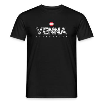 Vena Österreich Distressed Logo - Men's T-Shirt - black - Front - AI Model Male 178 light (178cm)