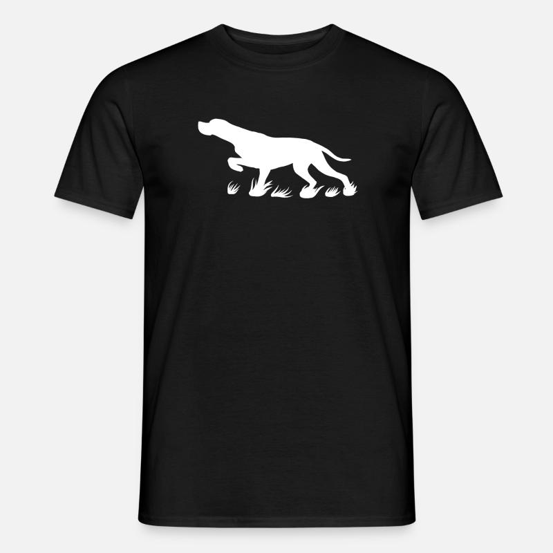 Pointer vorstehend (weiss) - Männer T-Shirt - Schwarz