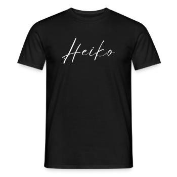Heiko Name T-Shirt Geschenk Für Männer - Männer T-Shirt - Schwarz - Vorne - AI Model Male 178 light (178cm)
