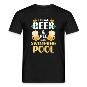 Piscine Loisirs d’été - T-shirt homme - noir - Devant - AI Model Male 178 light (178cm)