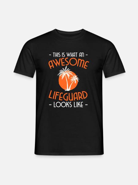 Rettungsschwimmer Freibad Schwimmlehrer - Männer T-Shirt - Schwarz