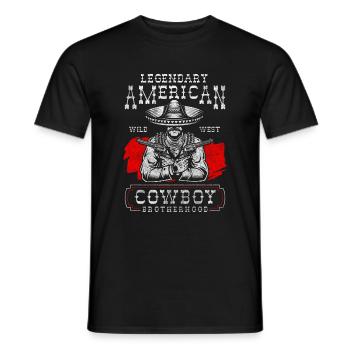 Wild West USA Cowboy Boots - Men's T-Shirt - black - Front - AI Model Male 178 light (178cm)