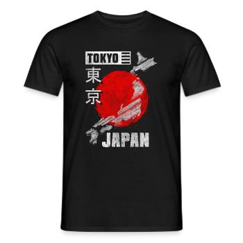 Japan Samurai Historical - Men's T-Shirt - black - Front - AI Model Male 178 light (178cm)