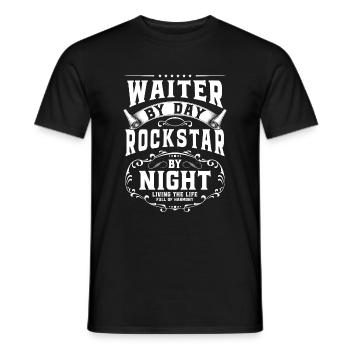 Serveur Restaurant Nourriture Cocktail - T-shirt homme - noir - Devant - AI Model Male 178 light (178cm)