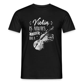 Violin Concert String Instrument Student - Men's T-Shirt - black - Front - AI Model Male 178 light (178cm)