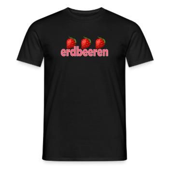 Strawberries - Men's T-Shirt - black - Front - AI Model Male 178 light (178cm)