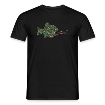 POISSON MANGE-VOITURES - T-shirt homme - noir - Devant - AI Model Male 178 light (178cm)
