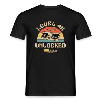 40. Geburtstag Level 40 Jahre 1985 - Männer T-Shirt - Schwarz - Vorne - AI Model Male 178 light (178cm)