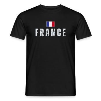 Drapeau de la France, fierté française - T-shirt homme - noir - Devant - AI Model Male 178 light (178cm)