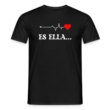 Heartbeat Heart Love Illustration - Men's T-Shirt - black - Front - AI Model Male 178 light (178cm)