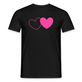 rosarotes Herz Herz rosa rot Herz pink Herzmuster - Männer T-Shirt - Schwarz - Vorne - AI Model Male 178 light (178cm)