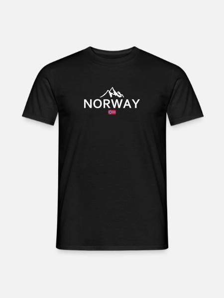 Norway - Norge - Norwegen - Flagge - Skandinavien - Männer T-Shirt - Schwarz