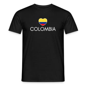 Herz mit kolumbianischer Flagge, ich liebe Kolumbien - Männer T-Shirt - Schwarz - Vorne - AI Model Male 178 light (178cm)