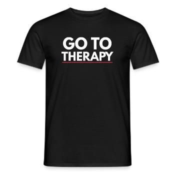 Go To Therapy Mental Health Awareness - Men's T-Shirt - black - Front - AI Model Male 178 light (178cm)