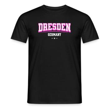 Dresden Retro Emblem Pink - Men's T-Shirt - black - Front - AI Model Male 178 light (178cm)