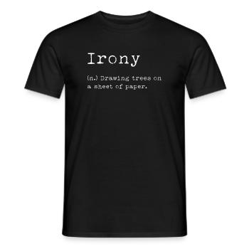 Ironie Définition - T-shirt homme - noir - Devant - AI Model Male 178 light (178cm)