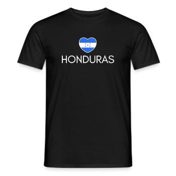 Heart with Honduran flag, I love Honduras - Men's T-Shirt - black - Front - AI Model Male 178 light (178cm)