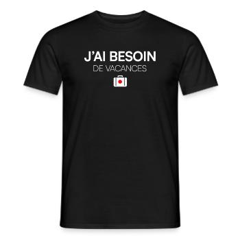 J’AI BESOIN DE VACANCES. | Humour - T-shirt homme - noir - Devant - AI Model Male 178 light (178cm)