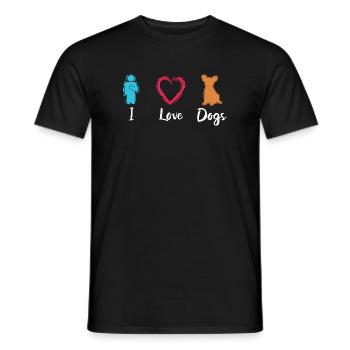 Ich liebe Hunde - Männer T-Shirt - Schwarz - Vorne - AI Model Male 178 light (178cm)