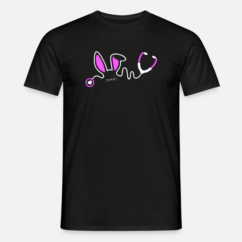 Stethoscope Bunny Whimsy - Men's T-Shirt - black