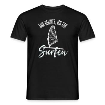 Mir reichts ich geh Surfen, Strand, Windsurfing - Männer T-Shirt - Schwarz - Vorne - AI Model Male 178 light (178cm)