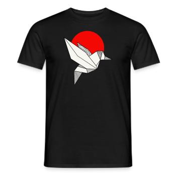 Origami Bird Japanese Paper Folding Art Japan - Men's T-Shirt - black - Front - AI Model Male 178 light (178cm)