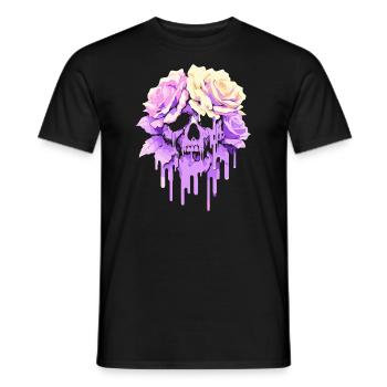 Blossoms of Decay: Pastel Gothic Melancholy - Men's T-Shirt - black - Front - AI Model Male 178 light (178cm)