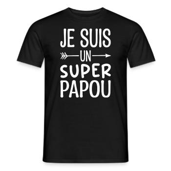Ich bin ein Super-Papua - Papua-Humor Lustiges Geschenk - Männer T-Shirt - Schwarz - Vorne - AI Model Male 178 light (178cm)