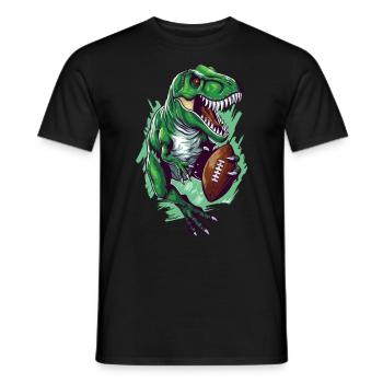 Joueur de football américain Trex Dinosaur Dino - T-shirt homme - noir - Devant - AI Model Male 178 light (178cm)