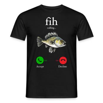 Funny Fih Fish Meme Fish Fih Funny Misspelled Fish - Men's T-Shirt - black - Front - AI Model Male 178 light (178cm)