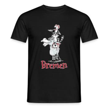 Bremen Town Musicians - Men's T-Shirt - black - Front - AI Model Male 178 light (178cm)