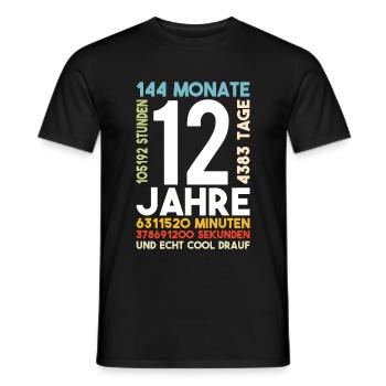 12 Year Birthday Twelve Child Cool on It Gift - Men's T-Shirt - black - Front - AI Model Male 178 light (178cm)