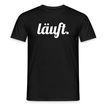Läuft. Handlettering Script - Männer T-Shirt - Schwarz - Vorne - AI Model Male 178 light (178cm)