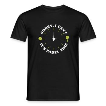 L’heure du padel pour les joueurs de padel - T-shirt homme - noir - Devant - AI Model Male 178 light (178cm)