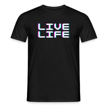 Vie de vie Bug Typographie Cyberpunk Tee - T-shirt homme - noir - Devant - AI Model Male 178 light (178cm)