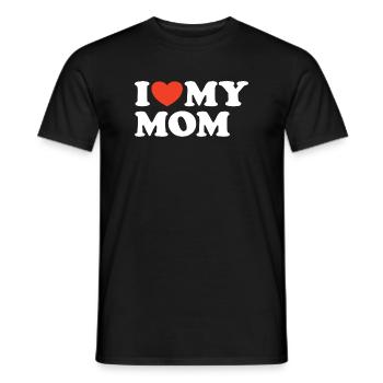 I love my Mom Heart Shirt - Men's T-Shirt - black - Front - AI Model Male 178 light (178cm)