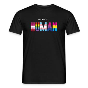 Mois de la fierté LGBT - Nous sommes tous humains - T-shirt homme - noir - Devant - AI Model Male 178 light (178cm)